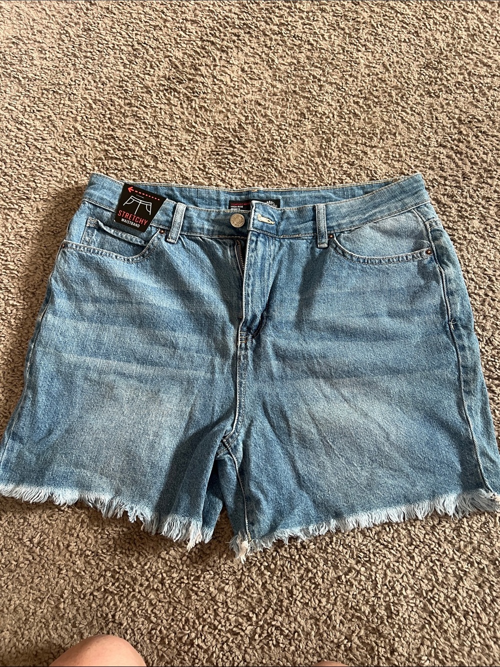 Royalty For Me Light Blue Denim Cutoff Shorts with Frayed Hem